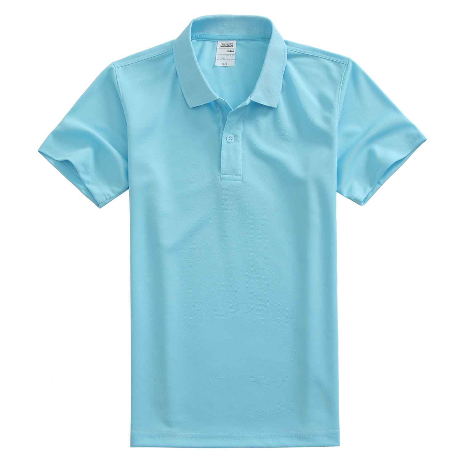 速干翻領(lǐng)淺藍色t恤衫