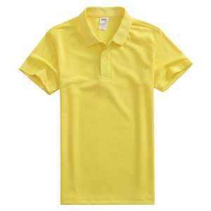 速干面料T-01 戶外運(yùn)動(dòng)系列1510#翻領(lǐng)簡(jiǎn)約純色熒光黃t恤衫