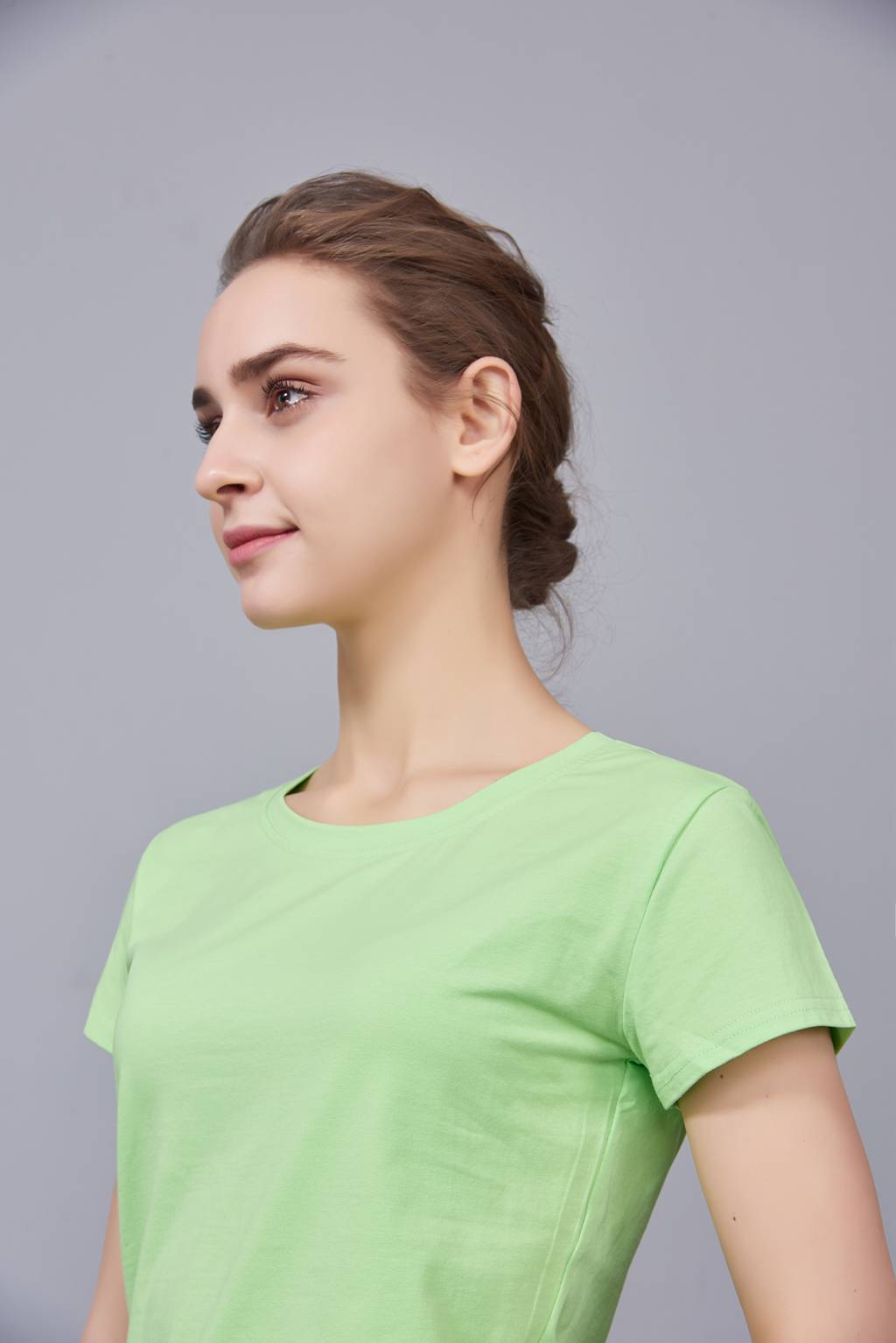 洋氣百搭親子裝 半袖顯瘦 速干圓領(lǐng)文化衫 春夏新品 果綠色