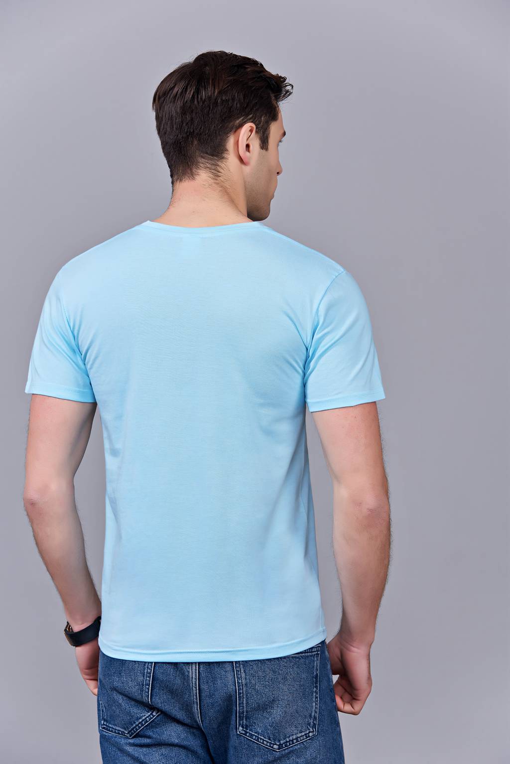 洋氣百搭親子裝 半袖顯瘦 速干圓領(lǐng)文化衫 春夏新品 天藍(lán)色